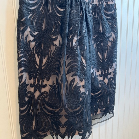 Yoana Baraschi dress black size 12 women, lace, silk mock neck sleeveless - Picture 4 of 7